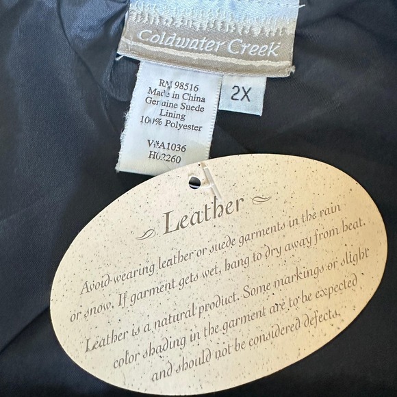 VTG‎ Coldwater Creek Black Suede Leather Skirt 2X Western Boho NWT Cowgirl - Picture 4 of 10